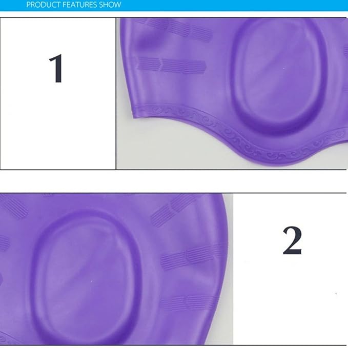 PREMIUM Silicone Swim Cap Long Hair Swim Cap with Ear Cover Waterproof Elastic Swimming Cap Non-Slip Swimming Pool Cap Unisex Bathing Cap for Men and Women
