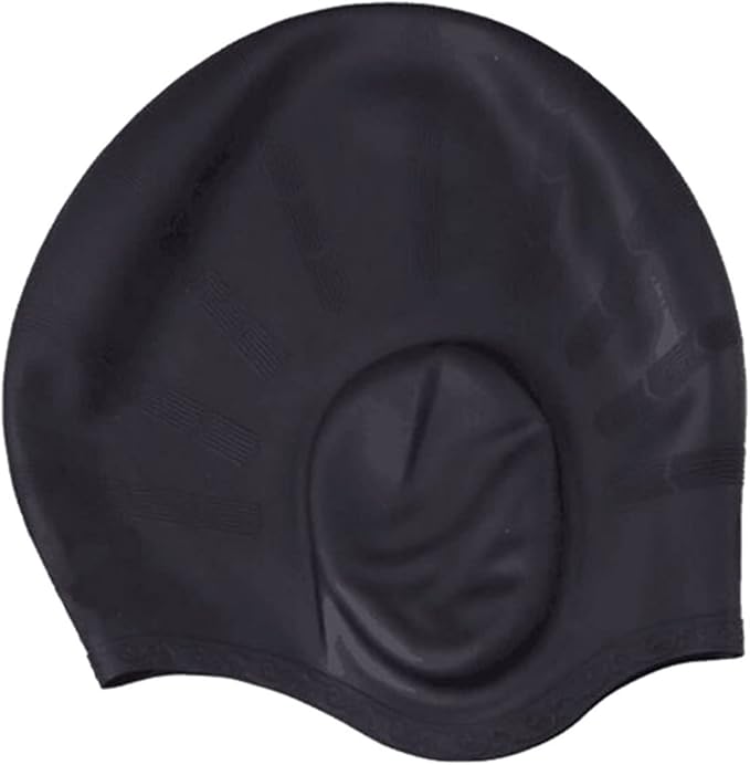 PREMIUM Silicone Swim Cap Long Hair Swim Cap with Ear Cover Waterproof Elastic Swimming Cap Non-Slip Swimming Pool Cap Unisex Bathing Cap for Men and Women