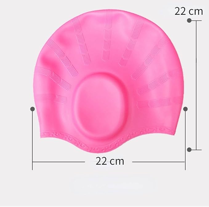 PREMIUM Silicone Swim Cap Long Hair Swim Cap with Ear Cover Waterproof Elastic Swimming Cap Non-Slip Swimming Pool Cap Unisex Bathing Cap for Men and Women
