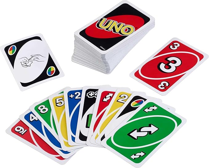 CLASSIC UNO Colour & Number Matching Card Game - 112 Cards - Customizable & Erasable Wild - Special Action Cards Included - Gift for Kids 7+