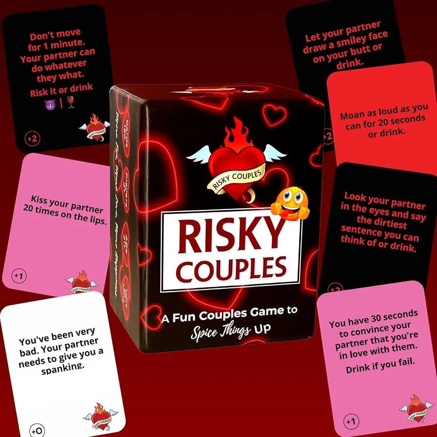 ROMANTIC Risky Couples Couples Card Games for Date Night: 150 Questions & Challenges for Your Partner | Romantic Card Game for Anniversary, Valentines, Birthday, or Bridal Party
