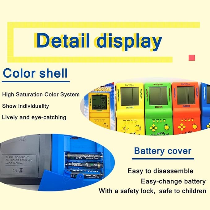 OFFER ON PREMIUM Retro Handheld Brick Game Console,Tank/Racing/Building Block Game,3.5-inch Large Screen)