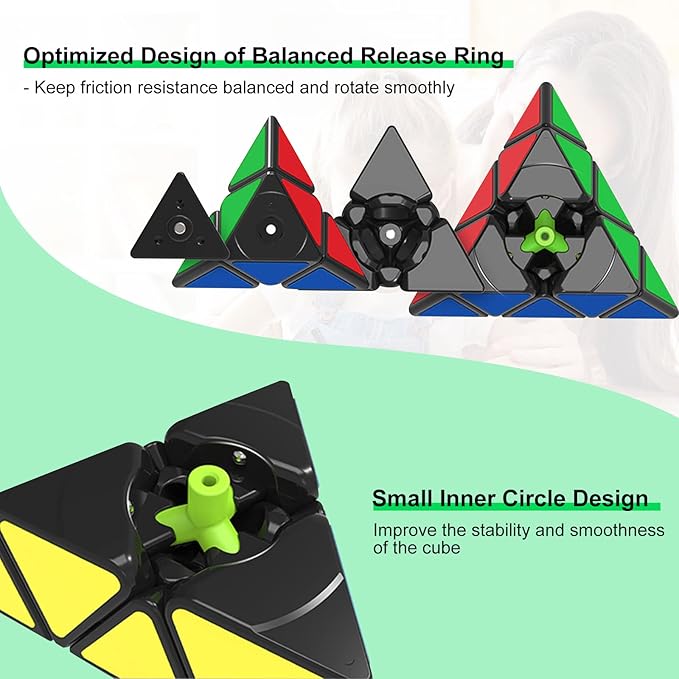 PREMIUM Rubik's Pyramid 3x3 Speed Cube Magic Pyramid Cube Puzzle, 3D Puzzle Magic Cube Triangle Speed Cub