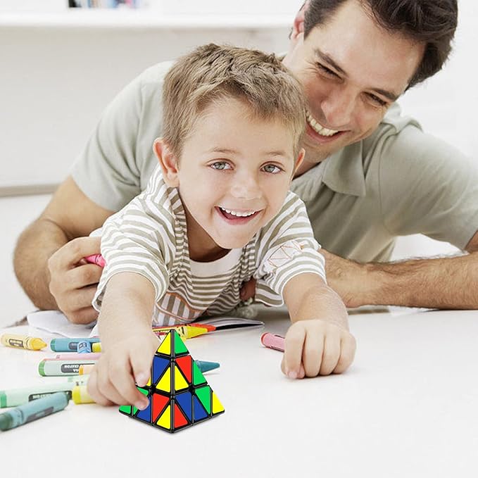 PREMIUM Rubik's Pyramid 3x3 Speed Cube Magic Pyramid Cube Puzzle, 3D Puzzle Magic Cube Triangle Speed Cub
