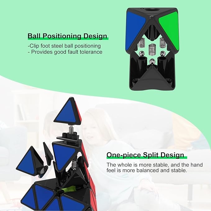 PREMIUM Rubik's Pyramid 3x3 Speed Cube Magic Pyramid Cube Puzzle, 3D Puzzle Magic Cube Triangle Speed Cub