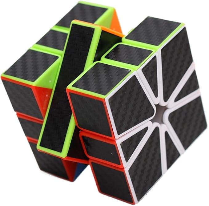 PREMIUM Rubik's Complics SQ-1 Speed Cube with Carbon Fiber Sticker Square 1 Smooth Magic Cube Puzzles