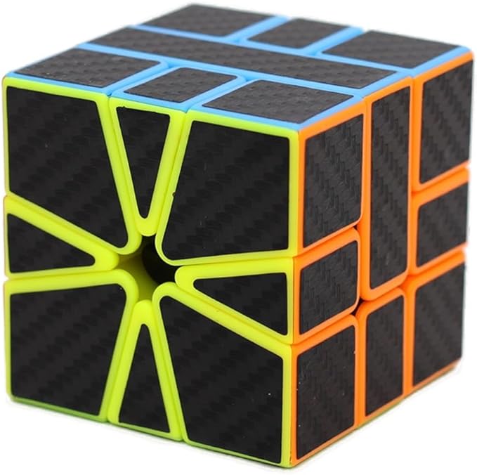 PREMIUM Rubik's Complics SQ-1 Speed Cube with Carbon Fiber Sticker Square 1 Smooth Magic Cube Puzzles