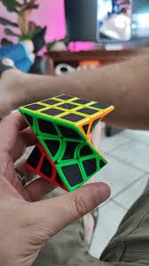 PREMIUM Rubik's Twisted Speed Cube Set, Magic Cube  3x3 Twisted Cube Smooth Puzzle Cube (Carbon Fiber)