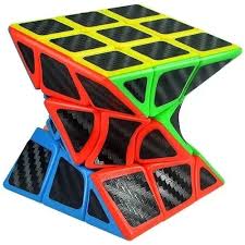 PREMIUM Rubik's Twisted Speed Cube Set, Magic Cube  3x3 Twisted Cube Smooth Puzzle Cube (Carbon Fiber)