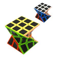 PREMIUM Rubik's Twisted Speed Cube Set, Magic Cube  3x3 Twisted Cube Smooth Puzzle Cube (Carbon Fiber)