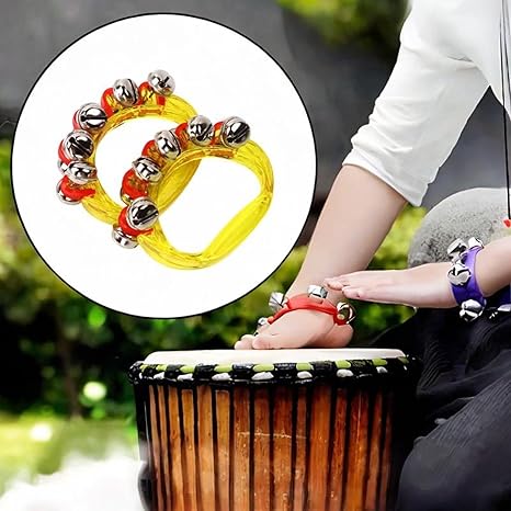 PREMIUM CBC Tambourine Handheld Tambourines Noise Makers Birthday Party Favors for Kids Hand Bell Musical Tambourine Hand Bells for KTV Concert