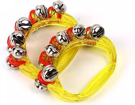 PREMIUM CBC Tambourine Handheld Tambourines Noise Makers Birthday Party Favors for Kids Hand Bell Musical Tambourine Hand Bells for KTV Concert