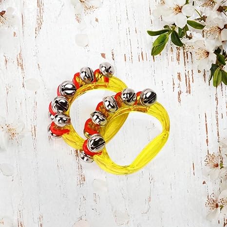 PREMIUM CBC Tambourine Handheld Tambourines Noise Makers Birthday Party Favors for Kids Hand Bell Musical Tambourine Hand Bells for KTV Concert