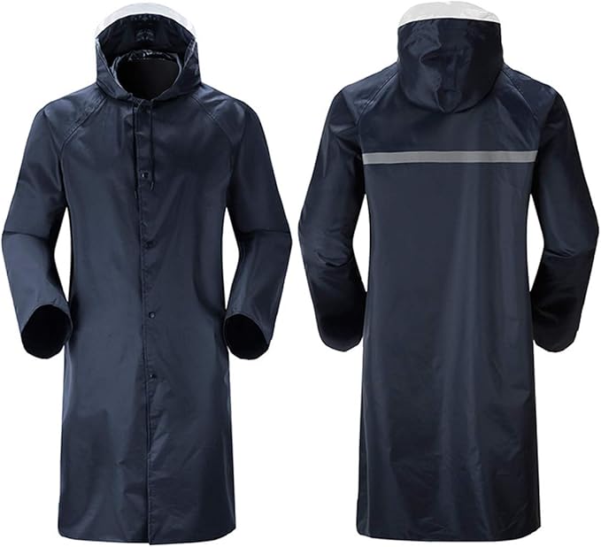 PREMIUM Adult raincoat with cap Unisex Long Raincoat Waterproof Reflective Hiker Rain Poncho with Hood Trekking Fishing Rain Jacket Rainwear