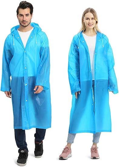 PREMIUM Durable Light weight Eva rain coat Mens Womens Waterproof Raincoats Long Jacket EVA Button Hooded Raincoat Coats Poncho Rainwear