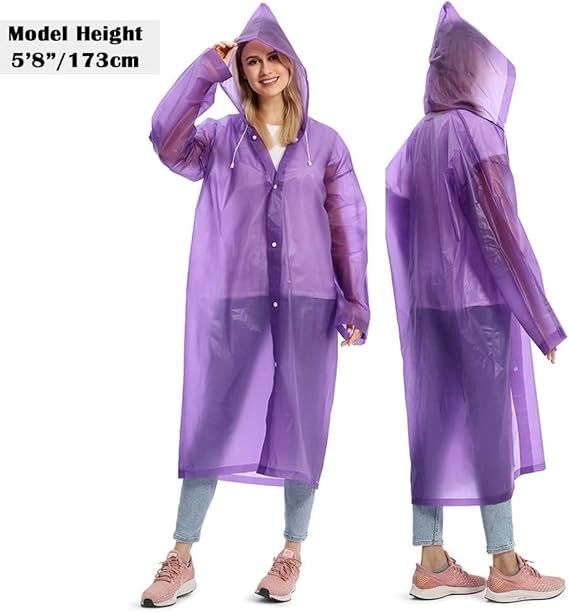 PREMIUM Durable Light weight Eva rain coat Mens Womens Waterproof Raincoats Long Jacket EVA Button Hooded Raincoat Coats Poncho Rainwear