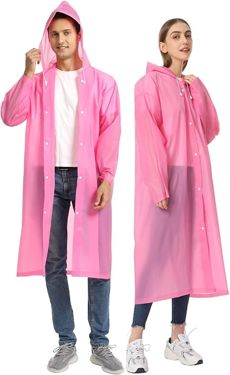 PREMIUM Durable Light weight Eva rain coat Mens Womens Waterproof Raincoats Long Jacket EVA Button Hooded Raincoat Coats Poncho Rainwear