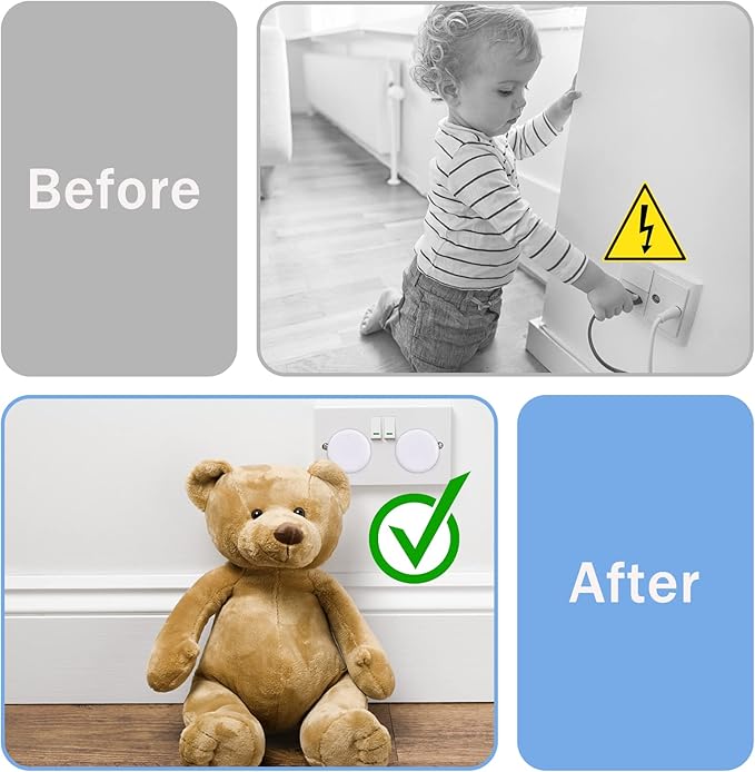 PREMIUM 10pcs set socket safety protectors Plug Socket Covers White Baby Safety Socket Covers Electrical Outlet Socket Protectors Socket Caps, Perfect for Children Safety at Home and School