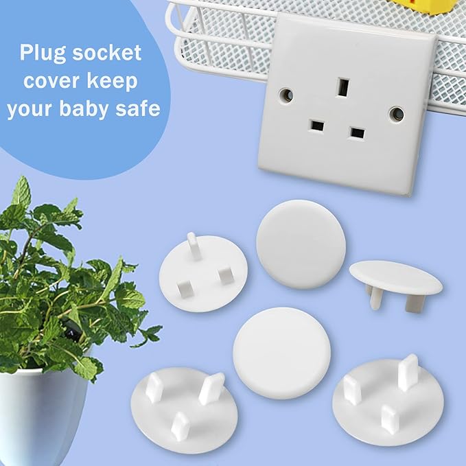 PREMIUM 10pcs set socket safety protectors Plug Socket Covers White Baby Safety Socket Covers Electrical Outlet Socket Protectors Socket Caps, Perfect for Children Safety at Home and School
