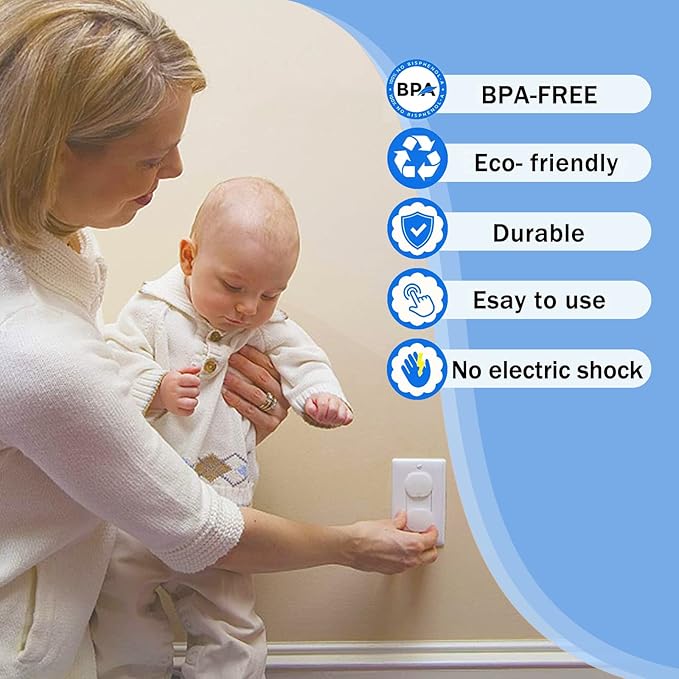 PREMIUM 10pcs set socket safety protectors Plug Socket Covers White Baby Safety Socket Covers Electrical Outlet Socket Protectors Socket Caps, Perfect for Children Safety at Home and School