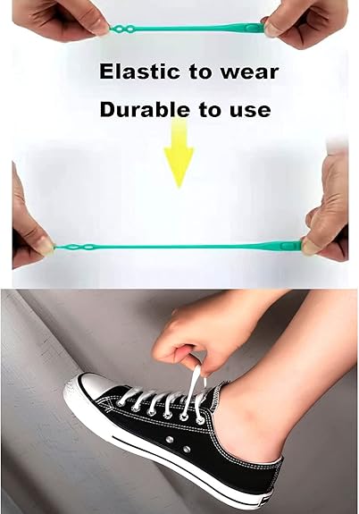 PREMIUM 12pcs Silicone Shoelaces Round Elastic Shoe Laces No Tie Shoelaces for Kids and Adults Stretch Silicone Elastic No Tie Shoe Laces Tie-Free Laces for Sneaker
