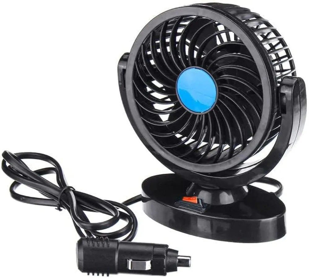 PREMIUM 12V DC Electric Car Single Head Fan for Dashboad 360 Degree Rotatable Car Auto Powerful Cooling Air Fan, adjustable car air cooler car fan