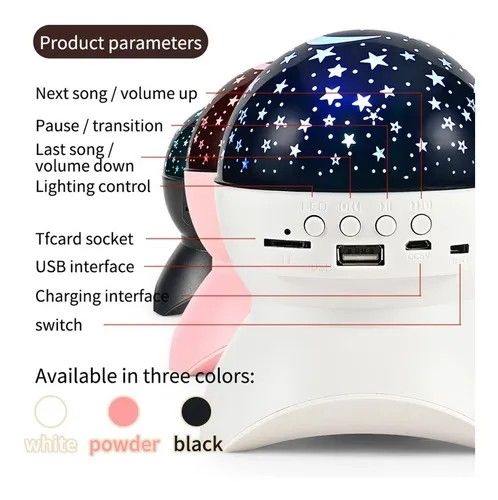 PREMIUM Star Projector sky Colorful Light With Bluetooth Speaker, High Sound Bluetooth Speaker with colourful Sky light, Wireless Sound Box with radio, Room decor, Bedroom decoration