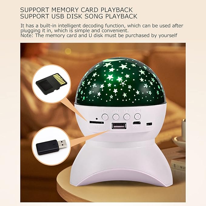 PREMIUM Star Projector sky Colorful Light With Bluetooth Speaker, High Sound Bluetooth Speaker with colourful Sky light, Wireless Sound Box with radio, Room decor, Bedroom decoration