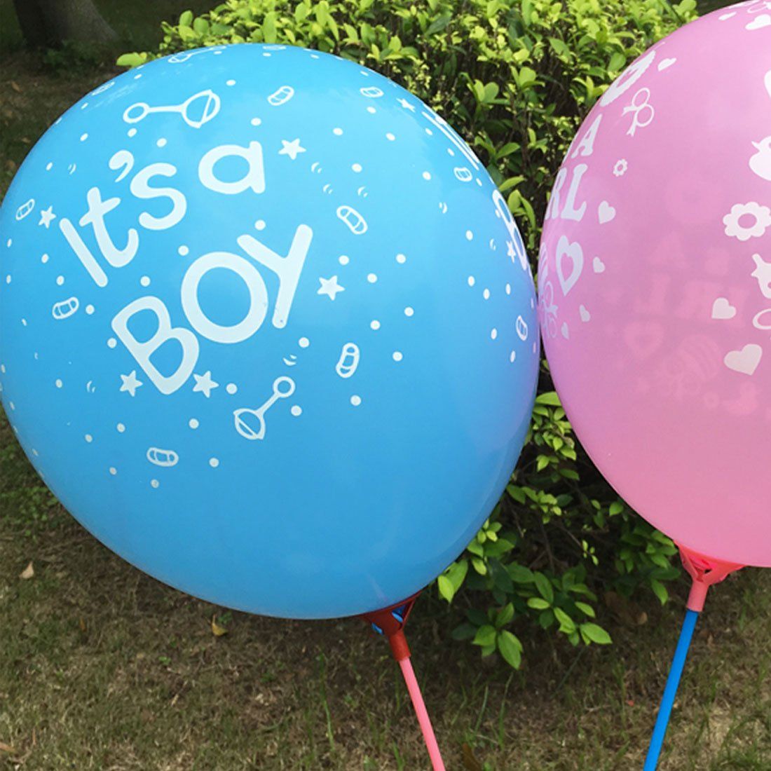PREMIUM  Baby Shower Decoration Balloons - Blue & Pink (Pack of 100) | Baby Shower Decoration Items | Its a Boy and Its a Girl Printed Balloons