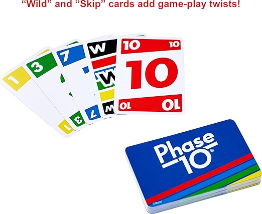 PREMIUM Phase 10 Card Game Fun Challenging Rummy Style Game for Kids Families 2 to 6 Players Ages 7 and Up Multicolor