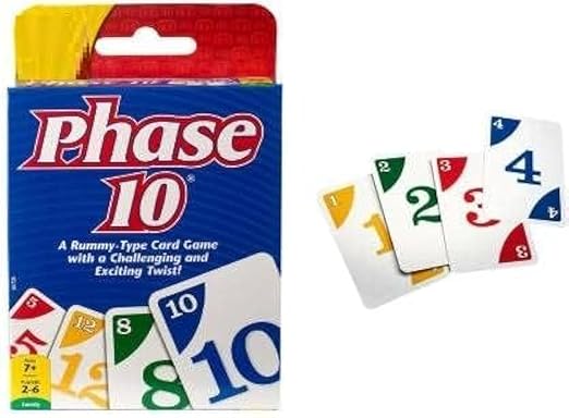 PREMIUM Phase 10 Card Game Fun Challenging Rummy Style Game for Kids Families 2 to 6 Players Ages 7 and Up Multicolor