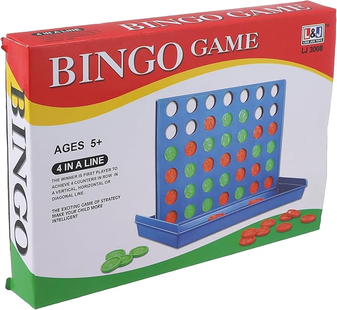 OFFER on PREMIUM Bingo Big Size Plastic Connect Four Game, Multi Color, Modern Design, Ideal Travel Game, 4 Players