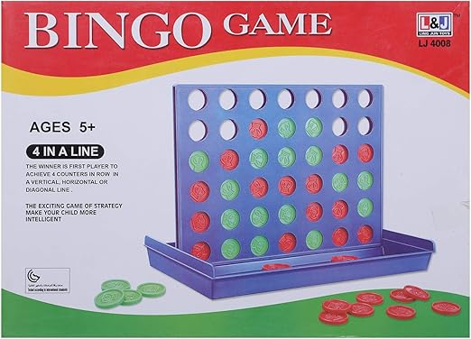 OFFER on PREMIUM Bingo Big Size Plastic Connect Four Game, Multi Color, Modern Design, Ideal Travel Game, 4 Players