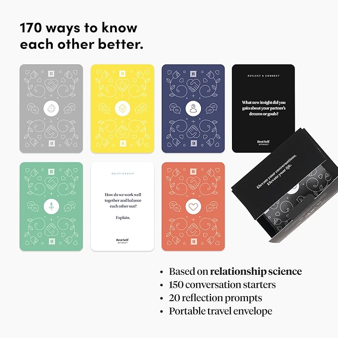 OFFER ON Intimacy Deck – BestSelf Card Game Conversation Starters for Couples to Strong their Fooling, Romance, Fortune, Oppunity and Sardability - Bass Couples Card Game for Valentines Gift