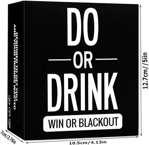 PREMIUM Do Or Drink: Win or Blackout Card Game for Adults - Fun Adult Games for Game Night & Parties - 18th Birthday Gift & Bachelorette Party Games