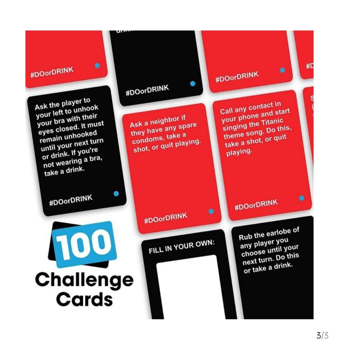 PREMIUM Do Or Drink: Win or Blackout Card Game for Adults - Fun Adult Games for Game Night & Parties - 18th Birthday Gift & Bachelorette Party Games