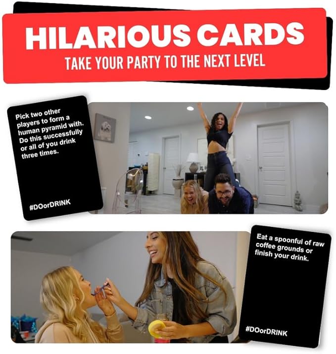 PREMIUM Do Or Drink: Win or Blackout Card Game for Adults - Fun Adult Games for Game Night & Parties - 18th Birthday Gift & Bachelorette Party Games