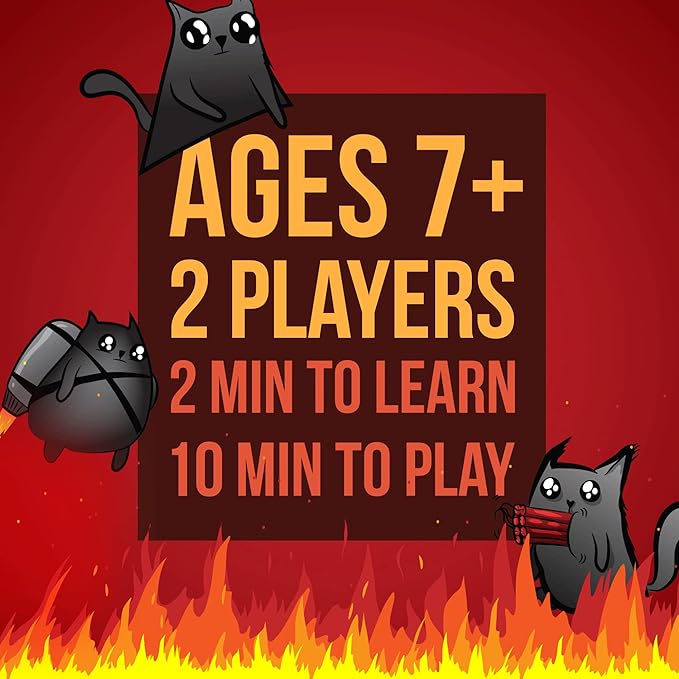 OFFER ON Exploding Kittens: 2-Player Edition High Stakes Card Game - Couples Game, Family Game Night, Kid and Adult Card Game