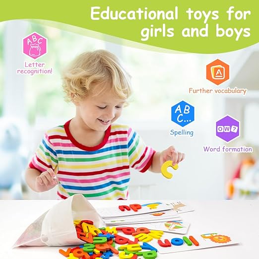 EDUCATIVE Spelling Game See and Spell Learning Toys,Matching Letter Game Words for Kids,Educational Learning Toys for Preschool Kindergarten 3-7 Year Old Girls Boys