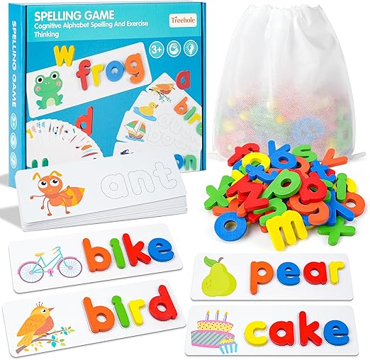EDUCATIVE Spelling Game See and Spell Learning Toys,Matching Letter Game Words for Kids,Educational Learning Toys for Preschool Kindergarten 3-7 Year Old Girls Boys