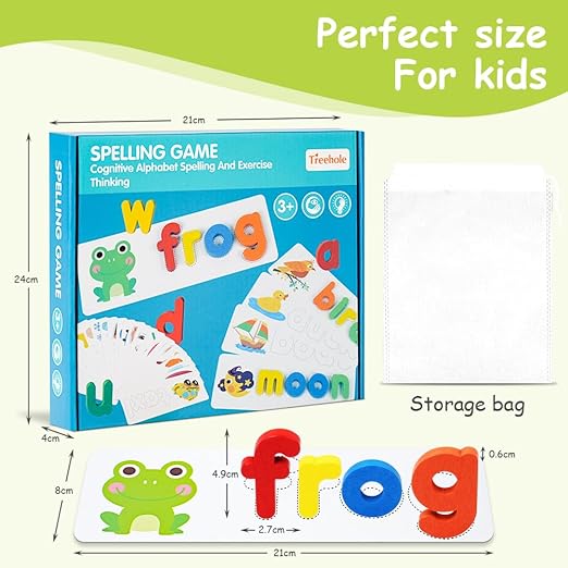 EDUCATIVE Spelling Game See and Spell Learning Toys,Matching Letter Game Words for Kids,Educational Learning Toys for Preschool Kindergarten 3-7 Year Old Girls Boys