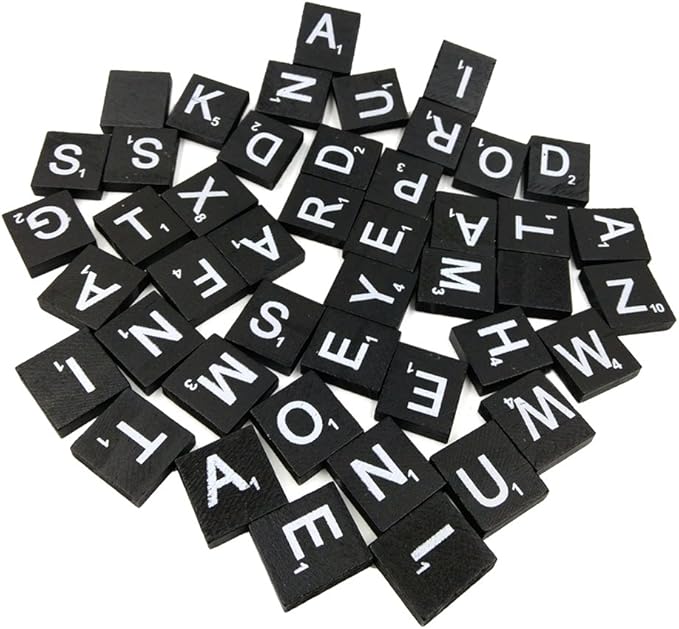 PREMIUM 100 Pcs Plastic Scrabble Tiles - Multicolor Letters on Ivory Plastic Tiles - Replacement, Crafts, Scrapbooking and Jewellery