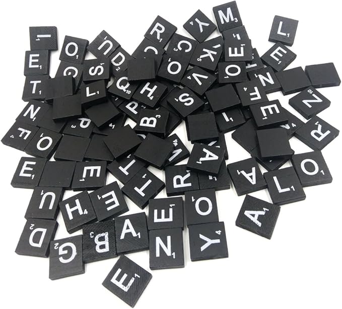 PREMIUM 100 Pcs Plastic Scrabble Tiles - Multicolor Letters on Ivory Plastic Tiles - Replacement, Crafts, Scrapbooking and Jewellery