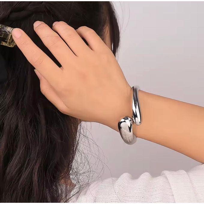 Droplet Dainty wrist cuff chunky bangle bracelet