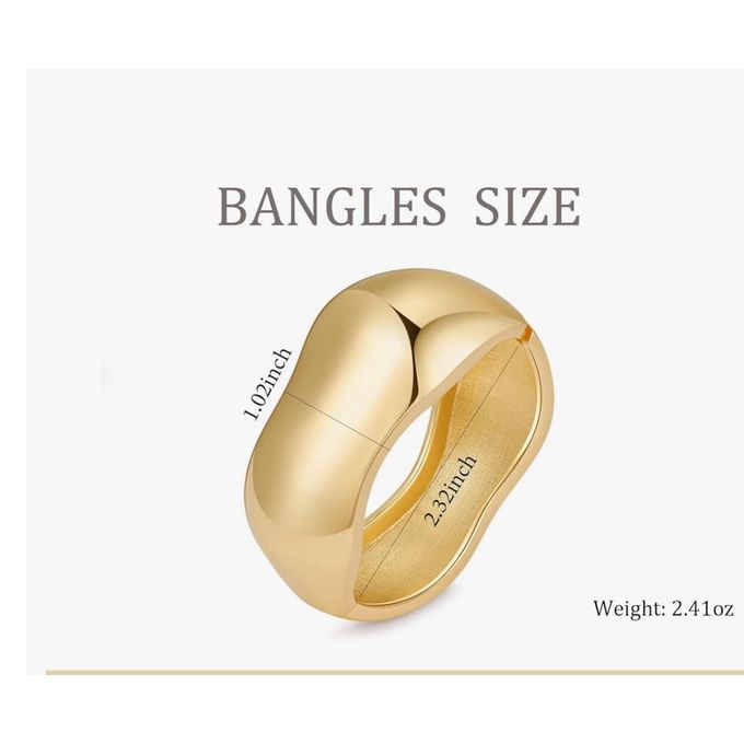 wide chunky Gold style wrist cuff bangle