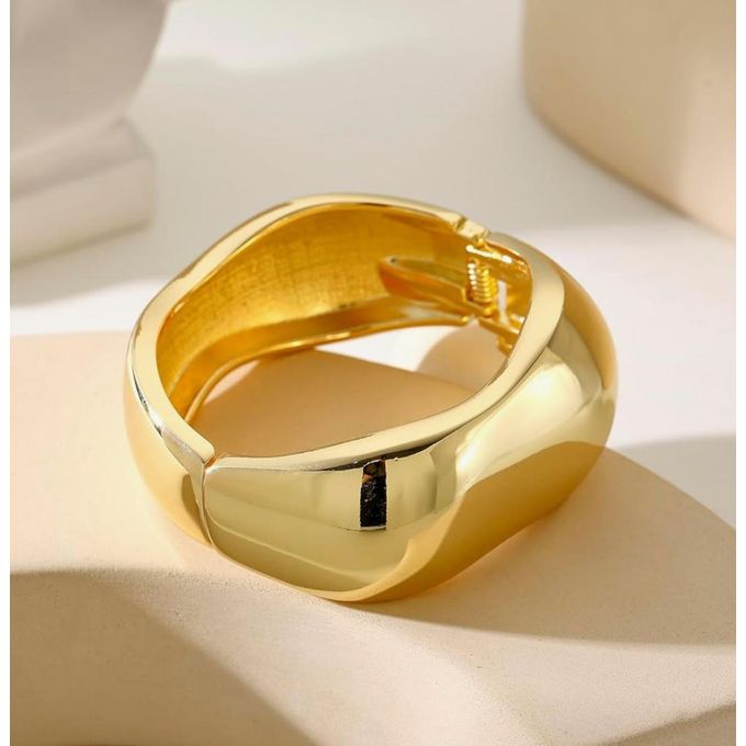 wide chunky Gold style wrist cuff bangle