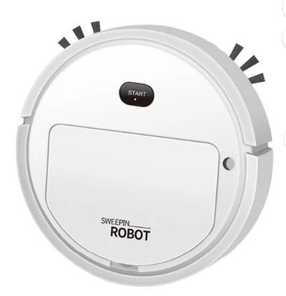 Robot Vacuum USB Charging Automatic Sweep Suck Mop Spray Mist Small Home Appliance Sweeping Robot Vacuum for Carpets , tiles, Hard Hair - white