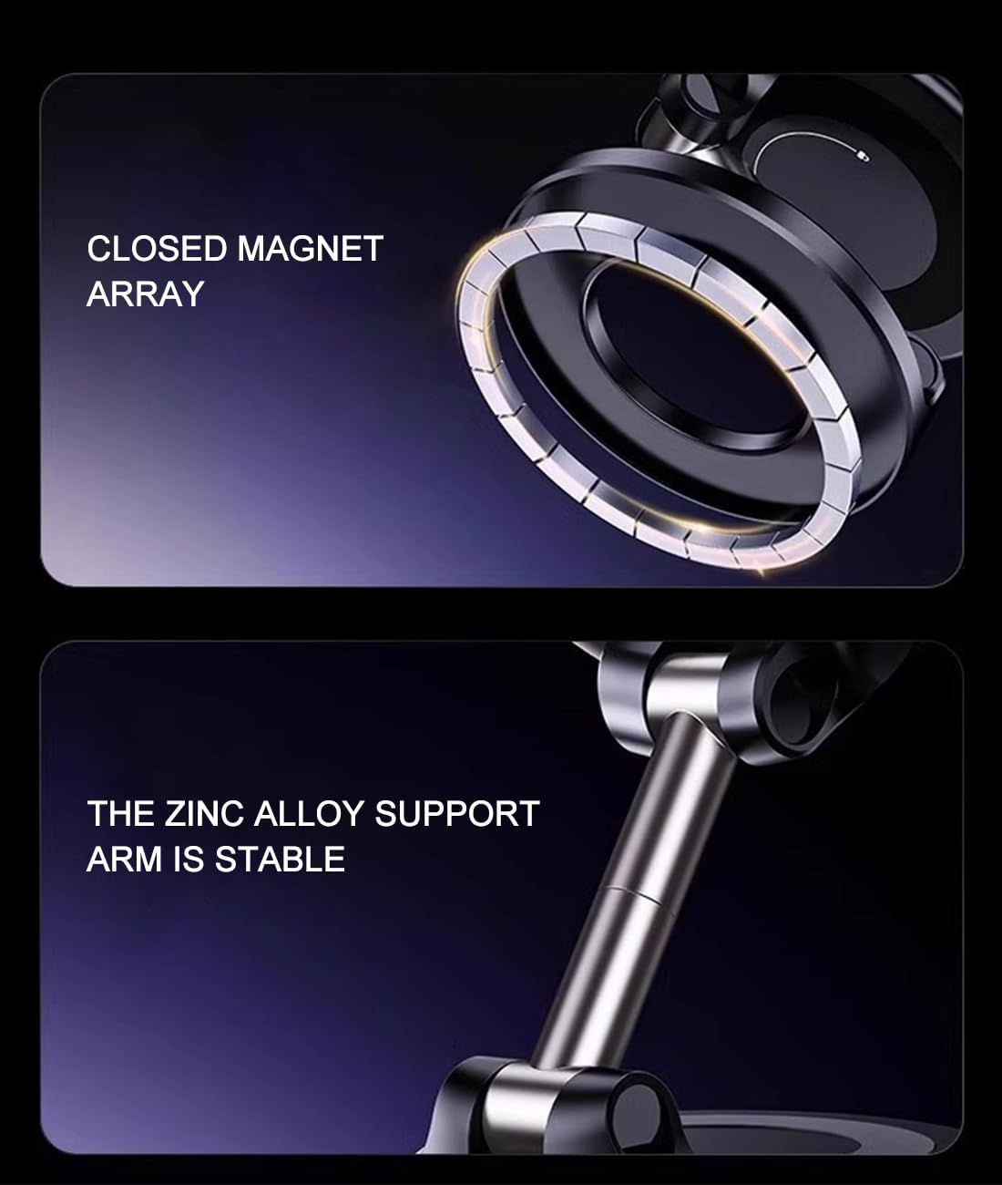 360° Magnetic Phone Holder,Suction Magnetic Foldable Phone Holder for Car