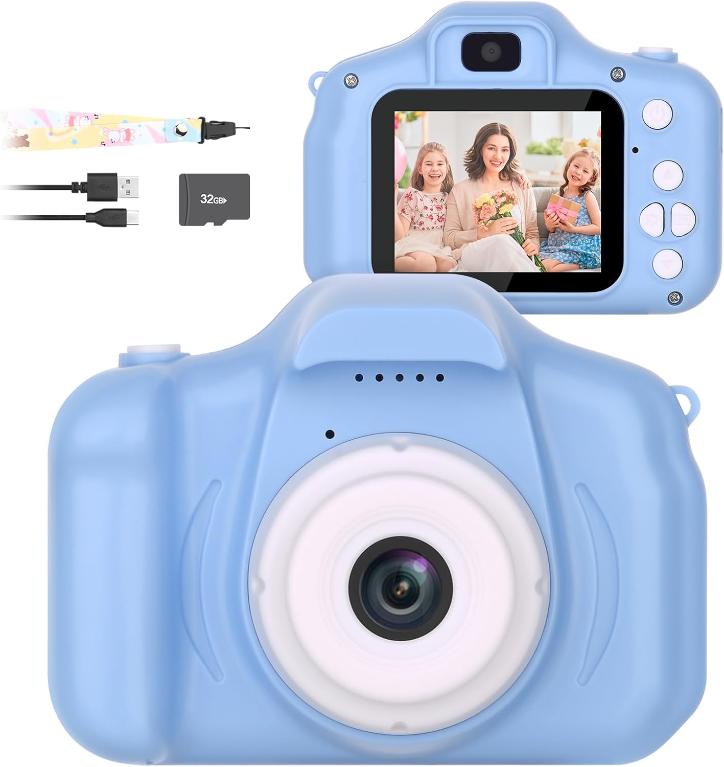 Kids Camera,26MP HD Mini Selfie Digital Camera for Kids,Toddler Camera1080P Video,Outdoor Toy for Holiday,Birthday Xmas Gift for 3-8 Years Old Girl Boy