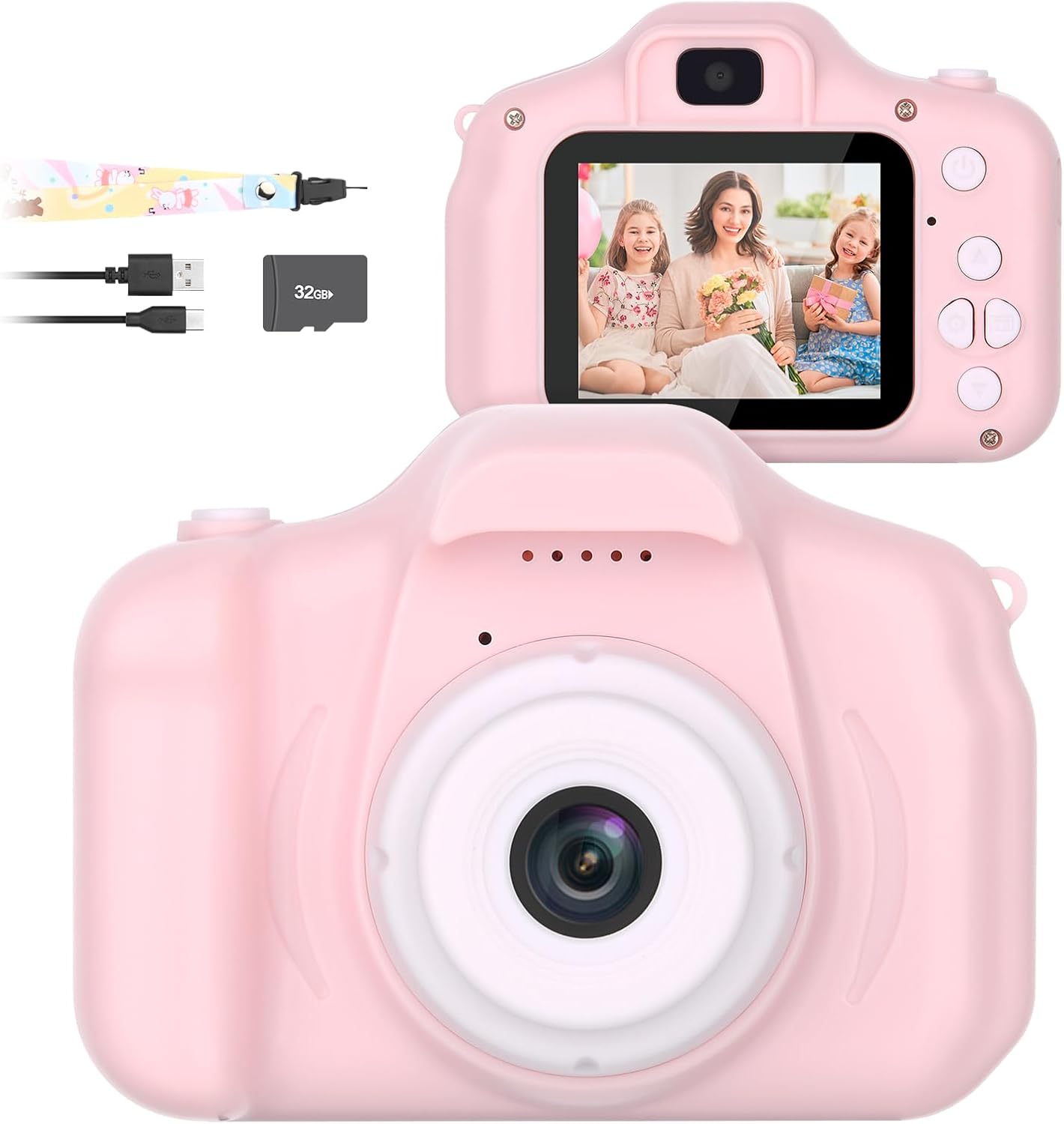 Kids Camera,26MP HD Mini Selfie Digital Camera for Kids,Toddler Camera1080P Video,Outdoor Toy for Holiday,Birthday Xmas Gift for 3-8 Years Old Girl Boy